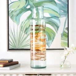 22" Multicolor Swirl Glass Cylinder Vase -Michaels Shop D758466S 9