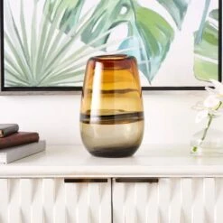 9" Orange Ombre Glass Vase -Michaels Shop D758488S 4