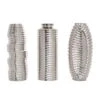 Silver Ceramic Dimensional Ribbed Vase Set