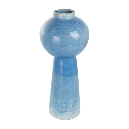 21" Blue Ceramic Bubble Inspired Ombre Vase 2 21" Blue Ceramic Bubble Inspired Ombre Vase - Image 2