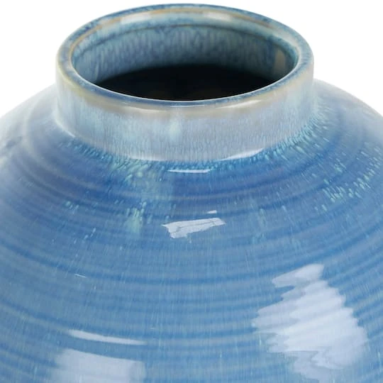 21" Blue Ceramic Bubble Inspired Ombre Vase 5 21" Blue Ceramic Bubble Inspired Ombre Vase - Image 5