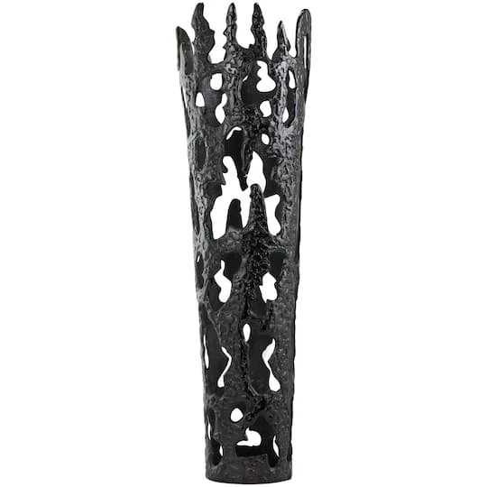 31" Contemporary Aluminum Melting Drip Vase Black 2 31" Contemporary Aluminum Melting Drip Vase Black - Image 2