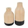 Natural Wood Color Block Vase Set
