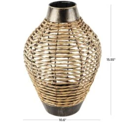 16" Brown Seagrass Handmade Twisted Vase -Michaels Shop D758538S 4