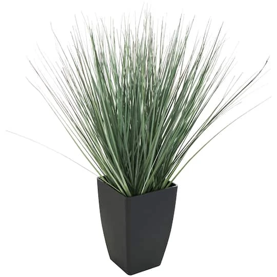 19" Onion Grass Artificial Plant With Black Plastic Pot 2 19" Onion Grass Artificial Plant With Black Plastic Pot - Image 2