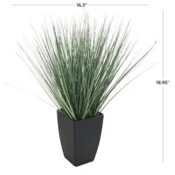 19" Onion Grass Artificial Plant With Black Plastic Pot 9 19" Onion Grass Artificial Plant With Black Plastic Pot -Michaels Shop D760283S 3