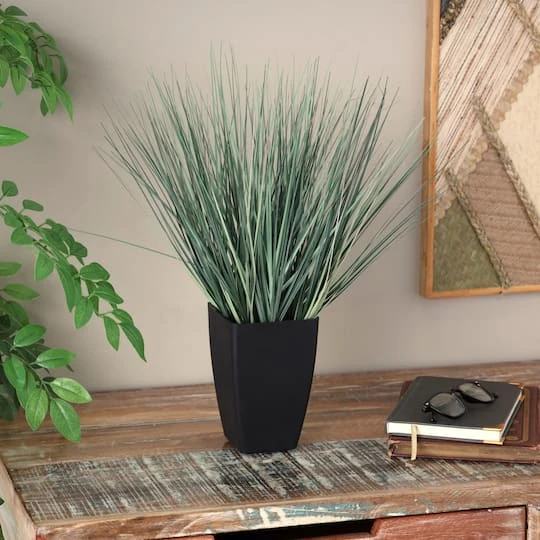 19" Onion Grass Artificial Plant With Black Plastic Pot 3 19" Onion Grass Artificial Plant With Black Plastic Pot - Image 3