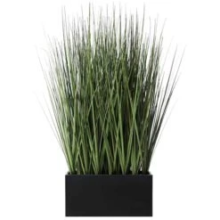 18" Onion Grass Artificial Plant With Black Rectangular Pot -Michaels Shop D760285S 2