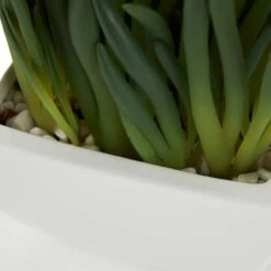 8" Green Foliage Artificial Plant With White Ceramic Pot -Michaels Shop D760289S 4