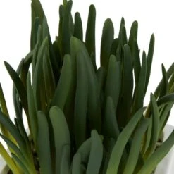 8" Green Foliage Artificial Plant With White Ceramic Pot -Michaels Shop D760289S 5