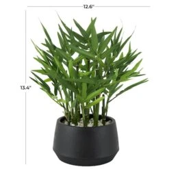 13" Green Faux Foliage Artificial Plant With Black Pot -Michaels Shop D760290S 7