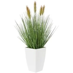 20" Green Foliage Artificial Plant With White Pot -Michaels Shop D760294S 3