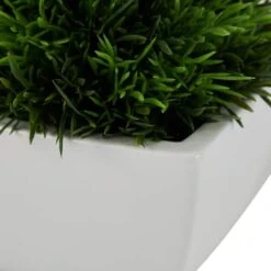 7" Green Foliage Artificial Plant With White Ceramic Pot -Michaels Shop D760295S 4