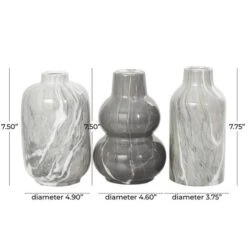 Gray Marble Inspired Ceramic Vase Set -Michaels Shop D760321S 11