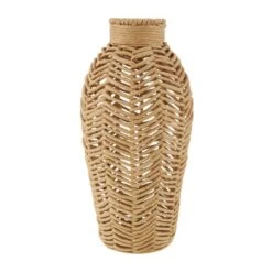 18" Brown Jute Chevron Woven Vase -Michaels Shop D760347S 6