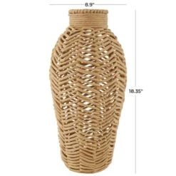 18" Brown Jute Chevron Woven Vase -Michaels Shop D760347S 7