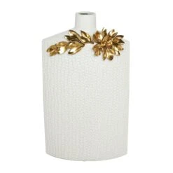White & Gold Leaf Accent Ceramic Vase Set 15 White & Gold Leaf Accent Ceramic Vase Set -Michaels Shop D760352S 3