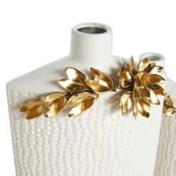 White & Gold Leaf Accent Ceramic Vase Set 18 White & Gold Leaf Accent Ceramic Vase Set -Michaels Shop D760352S 6