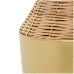 15" Brown & Gold Rattan Handmade Woven Vase -Michaels Shop D760377S 4