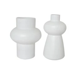 White Glass Unique Trumpet Vase Set -Michaels Shop D760406S 10
