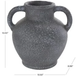 10.5" Black Ceramic Textured Whitewashed Vase With Handles 15 10.5" Black Ceramic Textured Whitewashed Vase With Handles -Michaels Shop D760419S 9