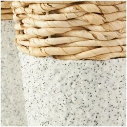 Brown Seagrass Woven Vase With Speckled Black And White Bases Set -Michaels Shop D760446S 2