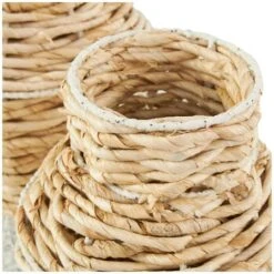 Brown Seagrass Woven Vase With Speckled Black And White Bases Set -Michaels Shop D760446S 3