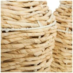 Brown Seagrass Woven Vase With Speckled Black And White Bases Set -Michaels Shop D760446S 4