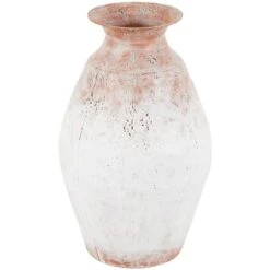 18" Copper Metal Distressed Textured Vase With Terra Cotta Accents -Michaels Shop D760450S 1 1
