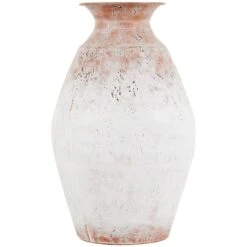 18" Copper Metal Distressed Textured Vase With Terra Cotta Accents -Michaels Shop D760450S 2