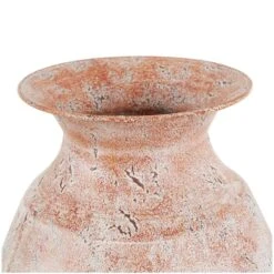 18" Copper Metal Distressed Textured Vase With Terra Cotta Accents -Michaels Shop D760450S 4
