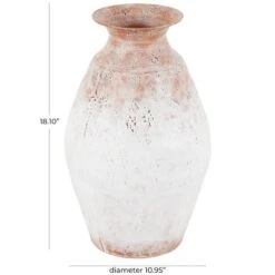18" Copper Metal Distressed Textured Vase With Terra Cotta Accents -Michaels Shop D760450S 7