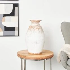 18" Copper Metal Distressed Textured Vase With Terra Cotta Accents -Michaels Shop D760450S 8