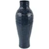 24" Dark Blue Metal Dimensional Textured Vase