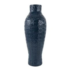 24" Dark Blue Metal Dimensional Textured Vase 22 24" Dark Blue Metal Dimensional Textured Vase -Michaels Shop D760501S 10