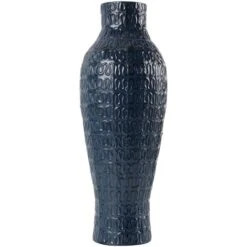 24" Dark Blue Metal Dimensional Textured Vase 15 24" Dark Blue Metal Dimensional Textured Vase -Michaels Shop D760501S 3