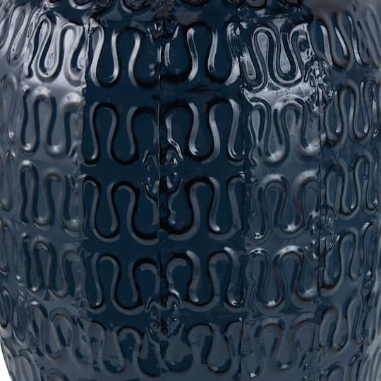 24" Dark Blue Metal Dimensional Textured Vase 8 24" Dark Blue Metal Dimensional Textured Vase - Image 8