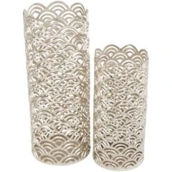 Silver Art Deco Arch Pattern Vase Set -Michaels Shop D760517S 8