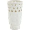 13" White Ceramic Shell Vase
