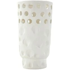 13" White Ceramic Shell Vase -Michaels Shop D760520S 2