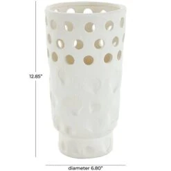 13" White Ceramic Shell Vase -Michaels Shop D760520S 8