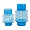 Blue Ombre Bubble Ribbed Glass Vase Set