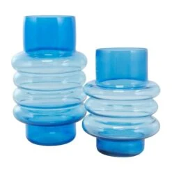 Blue Ombre Bubble Ribbed Glass Vase Set -Michaels Shop D760532S 3
