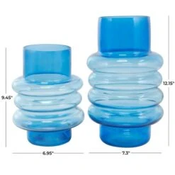 Blue Ombre Bubble Ribbed Glass Vase Set -Michaels Shop D760532S 9