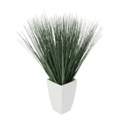 28" Foliage Artificial Plant With White Plastic Pot