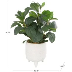 14" Faux Foliage Artificial Plant In White Pot -Michaels Shop D762322S 9