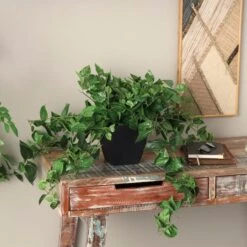 16" Green Pothos Artificial Plant With Black Plastic Pot -Michaels Shop D762323S 10