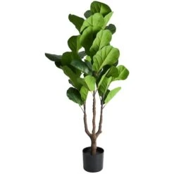 4ft. Green Fiddle Leaf Artificial Tree With Black Pot -Michaels Shop D762324S 1 1