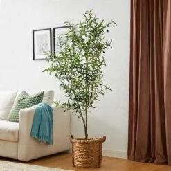 Glitzhome® 6ft. Potted Faux Olive Tree 12 Glitzhome® 6ft. Potted Faux Olive Tree -Michaels Shop D763657S 3