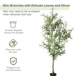 Glitzhome® 6ft. Potted Faux Olive Tree 16 Glitzhome® 6ft. Potted Faux Olive Tree -Michaels Shop D763657S 7